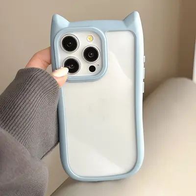 Cute 3D cat ear case for iPhone 16 Pro Max, XS