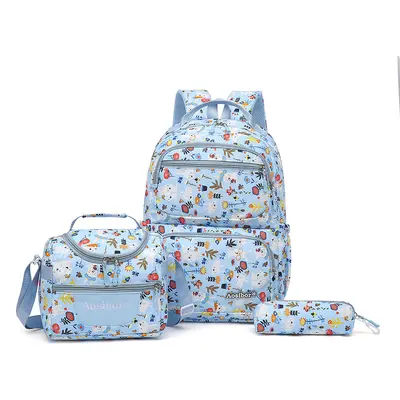 New Cross-border Color 3-in-1 Dual Shoulder Backpack Versatile Student School Bag Large Capacity Insulated Lunch Bag Pencil Case - 7