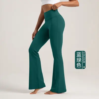 Yogahose mit High-Waist, Nylon 66, Weites Bein, Damen - 9