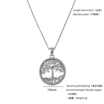Lebensbaum Damen-Halskette, Silber, durchbrochenes Design, Trendkette