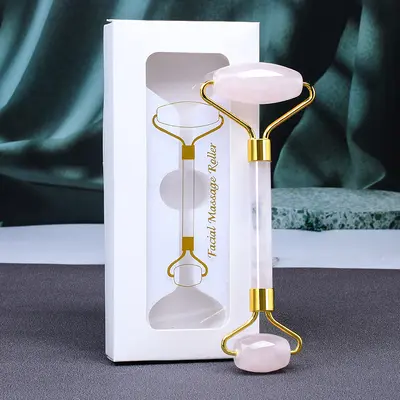 Kaynağından Fabrika Pembe Kristal Masaj Roller Jade Roller Masaj Cihazı Parmak Gua Sha Tahtası Hediye Kristal Güzellik Aracı - 9