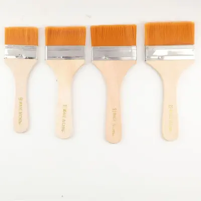 Small Nylon Bristle Wooden Painting Brush Set for Oil Painting