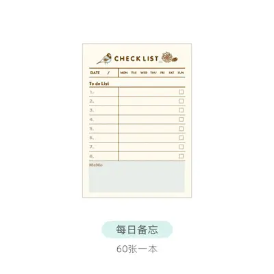 Blue Bird Flower Portable Weekly Planner Notebook - 8