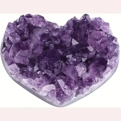 Natural Amethyst Heart Crystal Cluster Gift Set, Colorful Clusters for Home Decor