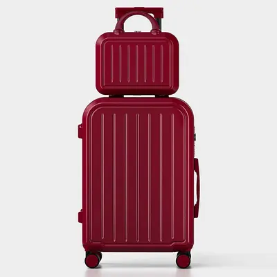 Red Wedding Dowry Suitcase with Combination Lock, 2-Piece Set - 8