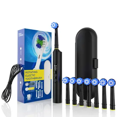 Fully Automatic Rotary Electric Toothbrush, Rechargeable, 4-6-8 Brush Heads - 12