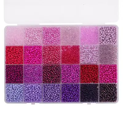 24-Compartment Bead Set with 3mm Beads, DIY Bracelet and Necklace Making Kit - 11