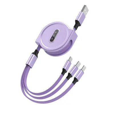 Bir ila üç hızlı şarj kablosu geri çekilebilir hızlı şarj usb üçü bir arada cep telefonu şarj kablosu logosu özelleştirilmiş hediye üreticisi toptan - 7