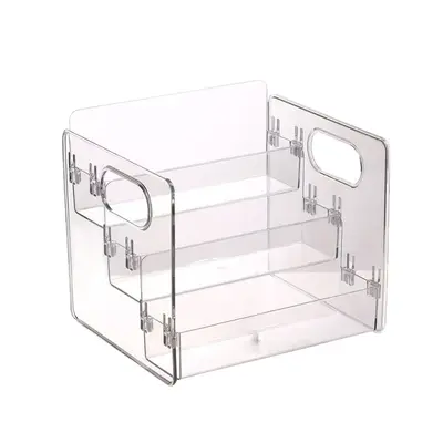 Kosmetik-Aufbewahrungsregal transparent verstärkt Frisiertisch Stufen mehrschichtig Schminktisch Hautpflege-Organizer Aufbewahrungsbox staubdicht