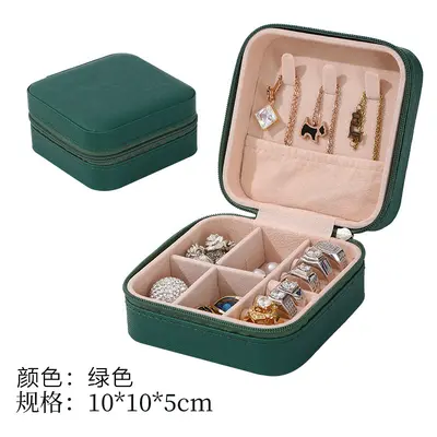 Leather jewelry box ring box portable travel jewelry storage box bracelet necklace jewelry storage box cross-border wholesale - 9