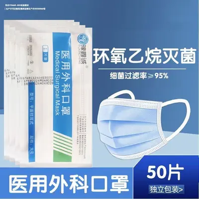 Disposable Medical Surgical Face Mask, Three-Layer, Individually Wrapped, Adult - 7