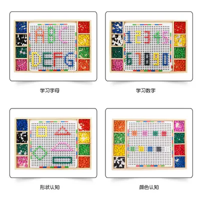 Kreatives Pilz-Nagel-Steckspiel-Set, Lernspielzeug für Jungen und Mädchen, Steckbrett für Babys, Puzzle für 3-6-7 Jahre