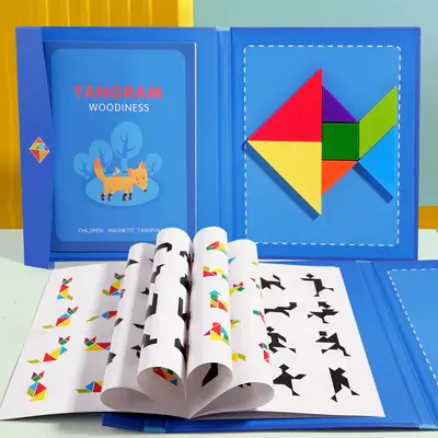 Magnetic Tangram Children's Educational Puzzle, 3D Building Blocks, Grade 1 - 3