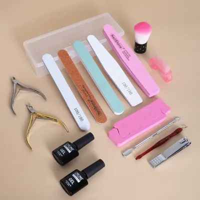 Manicure Tool Kit Complete Set Cuticle Remover Nail Clipper File Polish Bar Nail Buffer Sanding File Home Nail Care - 5
