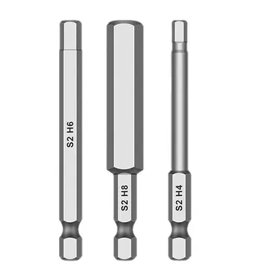 Magnetic Long Inner Hex S2 Air Screwdriver Bit 1/4 Square Head
