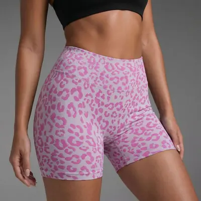 Dikişsiz 3D batik desenli üç çeyrek yoga taytı, yüksek bel kaldırıcı, leopar desen - 11