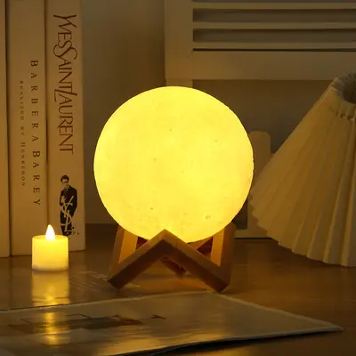 3D ay lambası el boyaması DIY yıldızlı gökyüzü lambası ay lambası LED yatak odası başucu atmosfer gece lambası stüdyo boyalı lamba