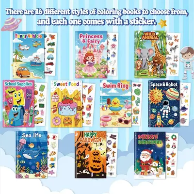 Children's Coloring and Sticker Book Set for Toddlers - 3