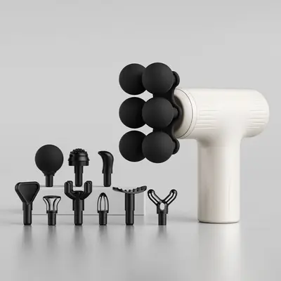 Mini Portable Massage Gun, Multi-Head, for Neck and Muscle Relaxation - 9