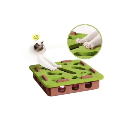 Kedi oyuncağı, labirent delikli keçe kutu ve çanlı top, kendi kendine oynama - 5
