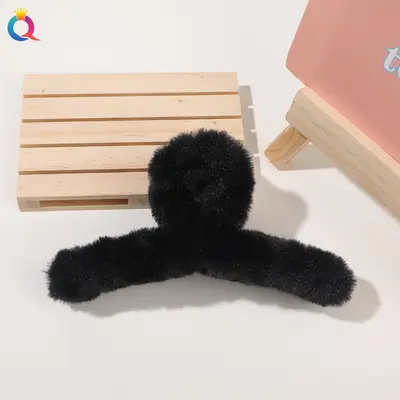 Qiyue sınır ötesi peluş saç tokası büyük peluş saç tokası saç köpekbalığı klip kadın saç kapmak şapkalar saç aksesuarları toptan - 7