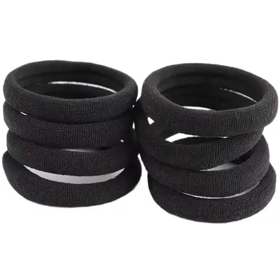 4 cm Black Seamless Hair Tie, High Elasticity, Thick