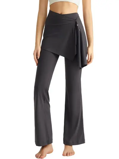 Antibacterial Detachable Two-Piece Yoga Pants, Women's Micro Flare - 5