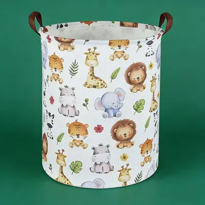 Foldable Large Laundry Basket, Thickened, Cartoon Design - 7