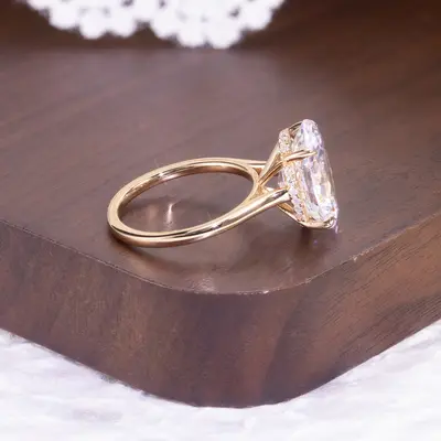 S925 Sterlingsilber Ring mit 2-8 Karat ovalem Moissanit