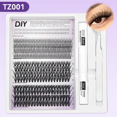 False Eyelashes Set 20D+30D Family Pack Dense Curled with Glue - 7