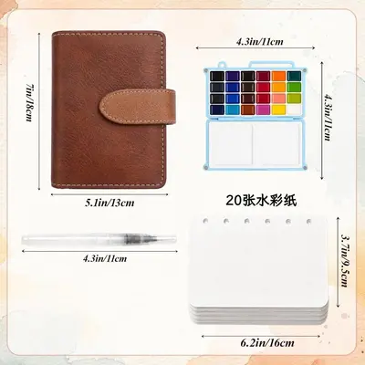 24-Color Pearlescent Solid Watercolor Set, Portable Art Paint - 8