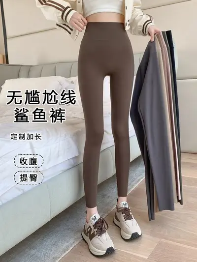 Women's High-Waist Seamless Tummy Control Yoga Leggings, Thin Spring Autumn Style - 2