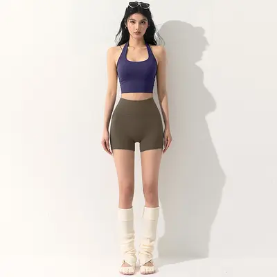 Halter Neck Backless Sports Bra and Yoga Top Set for Women - 13