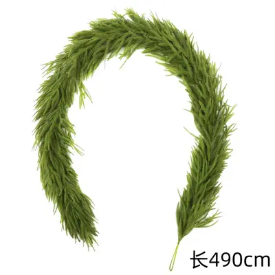 Künstlicher Rattan-Weihnachtskranz grün aus PVC 2,7 m - 12
