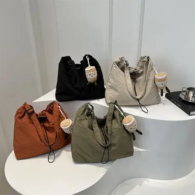 Sınıflar ve işe gidip gelmek için fermuarlı, büzgülü, gündelik omuz çantası, çok yönlü, geniş kapasiteli çapraz askılı çanta, kadınlar için spor çantası