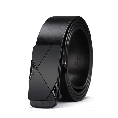 New foreign trade cross-border best-selling seamless alloy automatic buckle two-layer genuine cowhide men's belt in stock - 13
