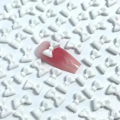 3D Resin Bow Nail Art Charm Set, Solid Colour, DIY - 12