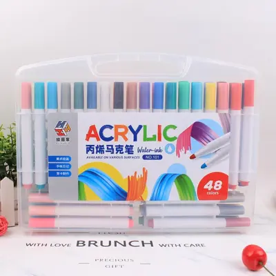 Acrylmalstifte, 12er/24er/48er-Set, zum Malen auf Stoff/Keramik/Holz, wasserfest - 10