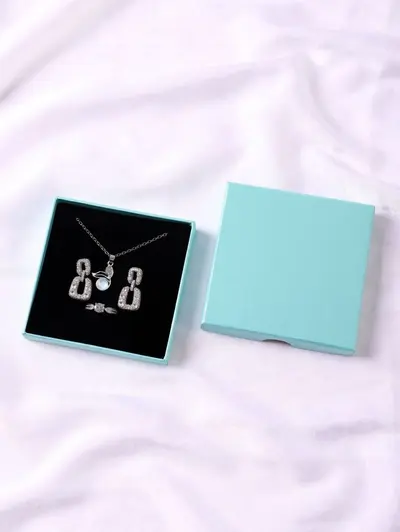 Heaven and Earth Lid 1.6 Height Jewelry Gift Box Earring Necklace Ring Bracelet Jewelry Display Box - Customizable with Logo Printing - 11
