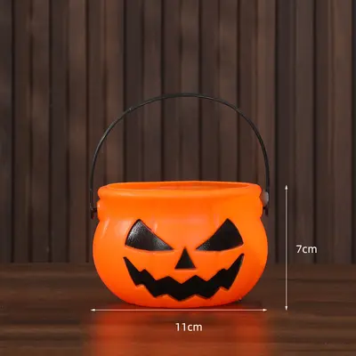 Halloween Pumpkin Bucket Lantern, Handheld Candy Bucket for Children - 13