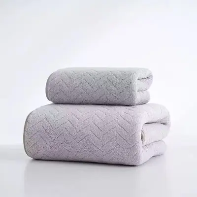 Çapraz Sınır Mercan Polar Kenarlı Banyo Havlusu Havlu Seti Toptan Otel Ev Kullanımı Kalın Hızlı Kuruyan Plaj Havlusu Genişletilmiş Havlu - 11