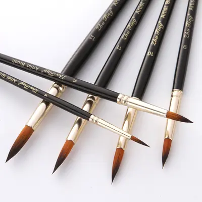 Aquarellstifte, 12er Set, zweifarbige Nylonhaare, Rundspitze