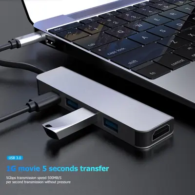 Type-C 5-in-1 docking station mobile phone tablet converter gaming console HDMI docking station USB hub
