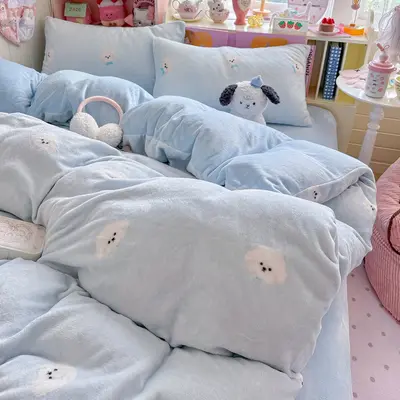 Grade A Milk Velvet Thickened Four-Piece Bedding Set - 9