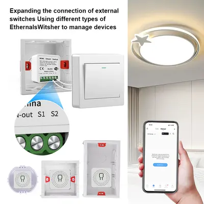 Cozylife WLAN-Schaltschalter mit Timer-Funktion 2,4 GHz Fernbedienung 16A Schaltschalter Mini intelligenter Schaltschalter