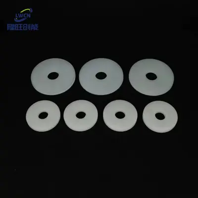 White Nylon Washers, Wear-Resistant, Round