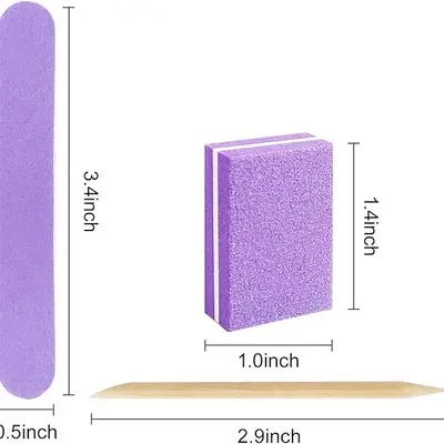 Nail Art Tool Set Sponge Nail File Wooden Sticks Wearing Nail Portable 3-Piece Set Nail Care Tools Kit Wholesale