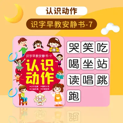 识字安静书3-6岁启蒙认字粘贴书游戏撕拉书幼儿早教儿童益智玩具 - 13