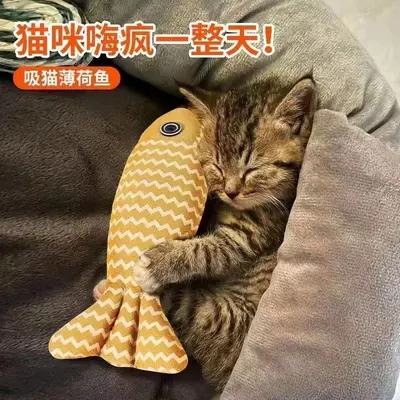 Handmade Linen Fish Cat Toy with Catnip and Chew Function - 5