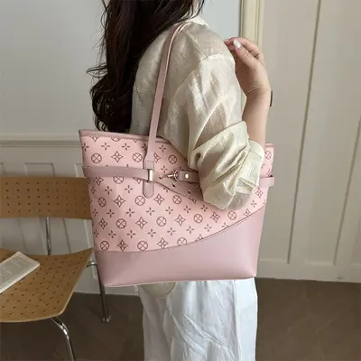 Printed Korean-Style Large Capacity Tote Bag for Women, Commuting and Student Use - 4